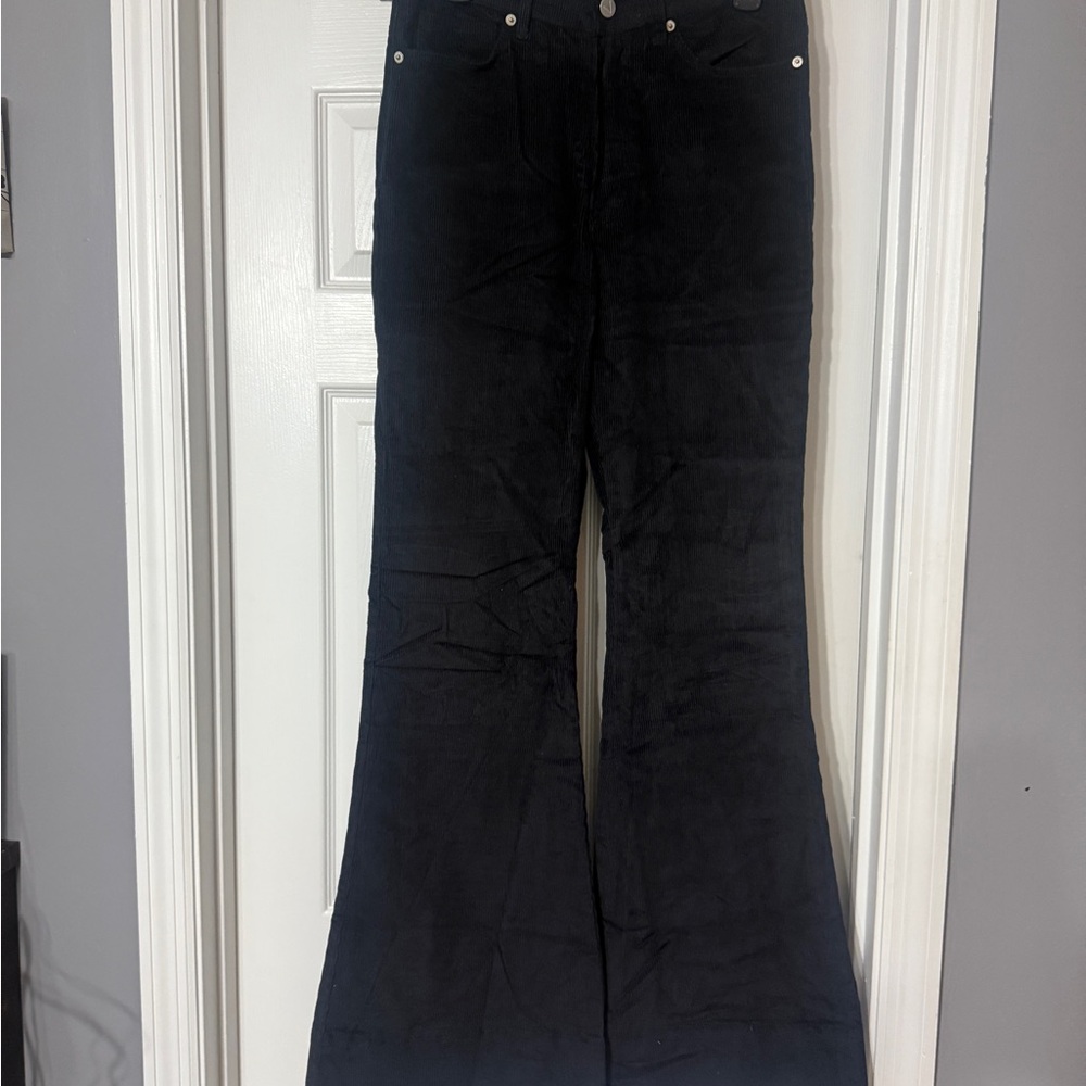 Black Flared Corduroy Pants